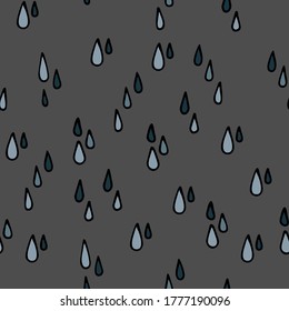  Autumn pattern of raindrops. Seamless picture. Vector. Illustration.