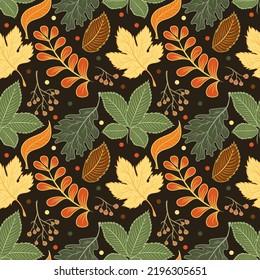 El patrón de otoño no tiene fisuras. Un follaje colorido y brillante.