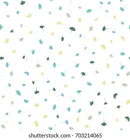 Autumn pattern. Seamless. Falling ginkgo leaves. Endless natural texture. Simple leaf backdrop. Can be used for wallpaper, pattern fills or printing on fabric.
