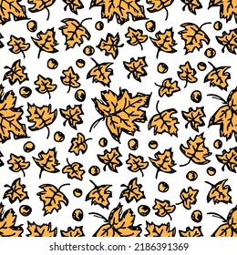 Autumn pattern. Seamless autumn leaves pattern. autumn maple leaves