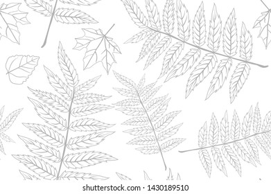 autumn pattern sheet seamless. Leaves of the fern. Pattern for the fabric. Fern print. Trend autumn pattern. Cloth shirt pattern. vector, eps 10 art