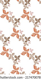 Autumn pattern for textiles on a white background.
