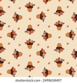 
Autumn pattern. Thanksgiving pattern. Pattern of autumn elements.