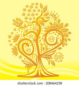 Autumn pattern tree vector illustration