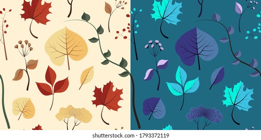 autumn pattern with two different colors