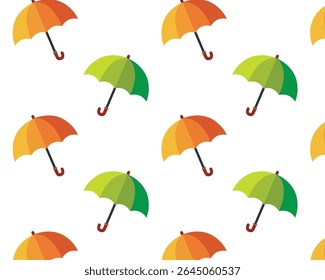 Autumn pattern with umbrellas. Vector illustration.