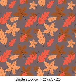 Autumn pattern. Vector illustration of leaves. Leaf pattern. Autumn. Leaf. Autumn illustration