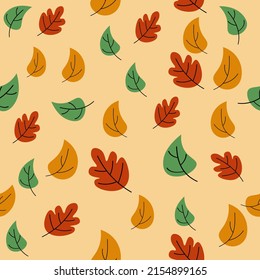 autumn pattern with yellow and orange leaves