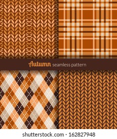Autumn patterns. Orange and brown fabric.