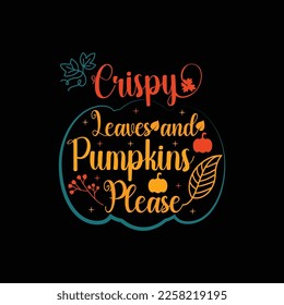 Autumn Peach Spice Pupmkin Fall Typography T-Shirt Design