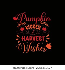 Autumn Peach Spice Pupmkin Fall Typography T-Shirt Design