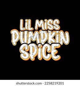 Autumn Peach Spice Pupmkin Fall Typography T-Shirt Design