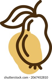 Pera de outono, ilustração, vetor, em um fundo branco.