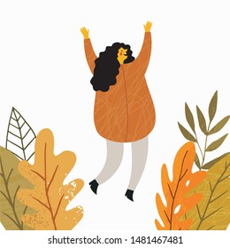 Autumn people Vector illustration in cartoon style