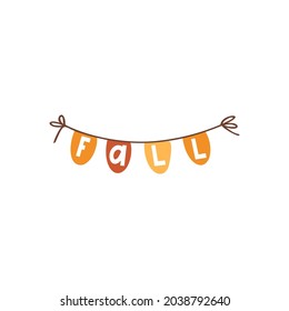 Autumn phrases with cute and cozy design elements. Autumn mood greeting card poster template