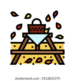 autumn picnic season color icon vector. autumn picnic season sign. isolated symbol illustration