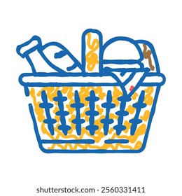 autumn picnic season doodle icon sketch vector. autumn picnic season sign. isolated symbol illustration