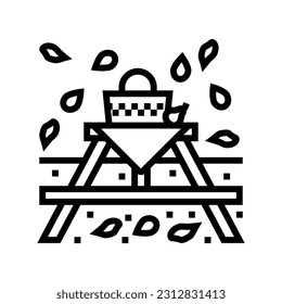 autumn picnic season line icon vector. autumn picnic season sign. isolated contour symbol black illustration