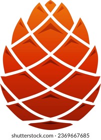 Autumn pinecone vector icon for fall season celebration. Conifer cone fall season icon from pine tree. Autumn graphic resource for autumn icon, sign, symbol or decoration