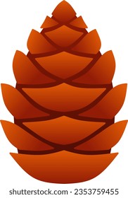Autumn pinecone vector illustration. Conifer cone fall season icon from pine tree. Autumn graphic resource for autumn icon, sign, symbol or decoration. Pine cone with gradient for fall season design