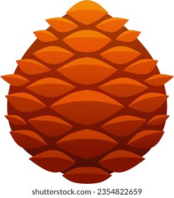 Autumn pinecone vector illustration. Conifer cone fall season icon from pine tree. Autumn graphic resource for autumn icon, sign, symbol or decoration. Pine cone with gradient color for fall season