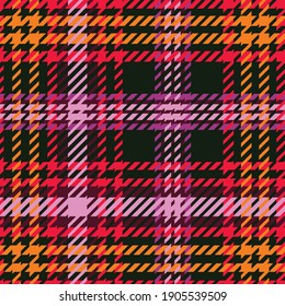 Autumn plaid. Red, Orange, Purple seamless vector pattern. for fashion and interiors