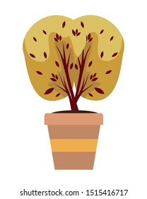 autumn plant in ceramic pot seasonal icon
