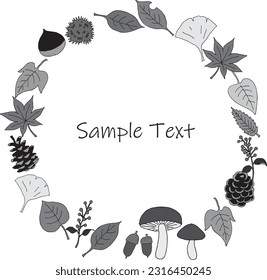 Autumn plant frame element for text and title