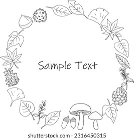 Autumn plant frame element for text and title