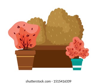 autumn plants in ceramic pots seasonal icon