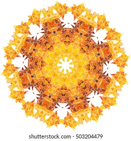 autumn polygonal mosaic template collection in low poly style. Abstract kaleidoscope vector illustration background