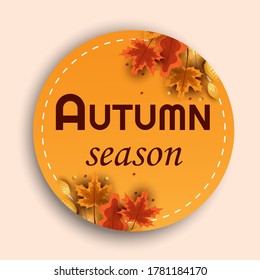 Autumn postcard, banner or lable. Autumn floral ornamental illustration in vector format.