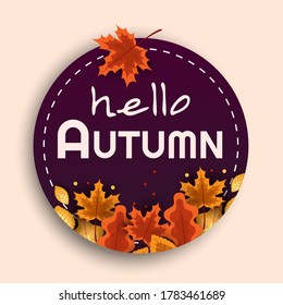 Autumn postcard, banner or lable. Autumn floral ornamental illustration in vector format.