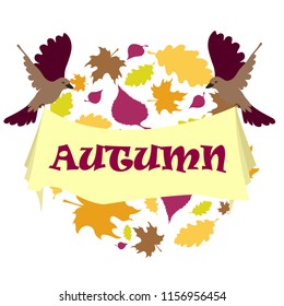 Autumn postcard. Vector illustration.
