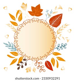 Autumn postcards with a warm mood and autumn elements, for greetings, print, post, for web and interior