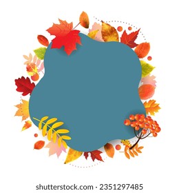 Autumn Poster With Bright Leaves 