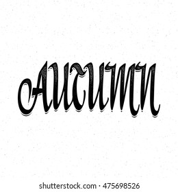 Autumn poster. Fall modern calligraphic composition. Digital lettering handmade