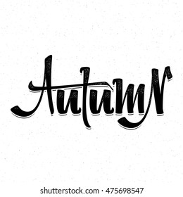 Autumn poster. Fall modern calligraphic composition. Digital lettering handmade