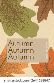 Cartel de otoño con hojas. Plantilla de otoño para volantes, tarjetas de felicitación, Anuncios y campañas de otoño en las redes sociales. Volantes de Acción de Gracias, festival de la cosecha. Vector Tampale