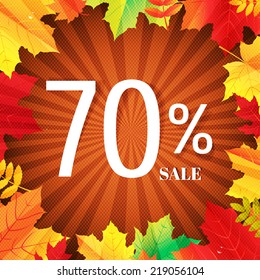Autumn Poster With Leaves With Gradient Mesh, Vector Illustration
