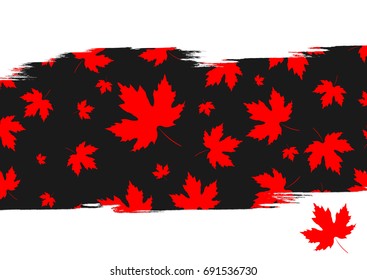 Autumn poster, maple leaves, banner design template, vector illustration