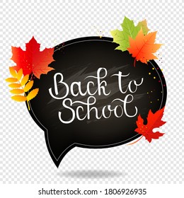 Autumn Poster With School Board Transparent Background With Gradient Mesh, Vector Illustration