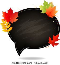 Autumn Poster With School Board With White Background With Gradient Mesh, Vector Illustration