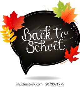 Autumn Poster With School Board And White Background With Gradient Mesh, Vector Illustration