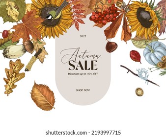 Autumn promotional sale design for advertising