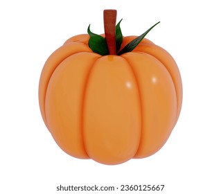 Herbstkürbis, 3D-Vektorgrafik auf weißem Hintergrund