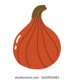 Ilustração de doodle de abóbora de outono, abóbora isolada, outono acolhedor colorido