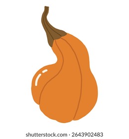 Ilustração de doodle de abóbora de outono, abóbora isolada, outono acolhedor colorido