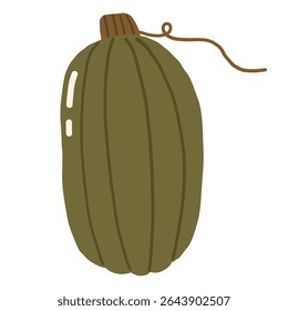 Ilustração de doodle de abóbora de outono, abóbora isolada, outono acolhedor colorido