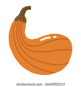 Ilustração de doodle de abóbora de outono, abóbora isolada, outono acolhedor colorido